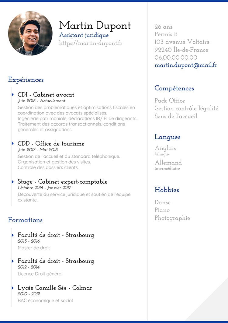 CV modèle Basique