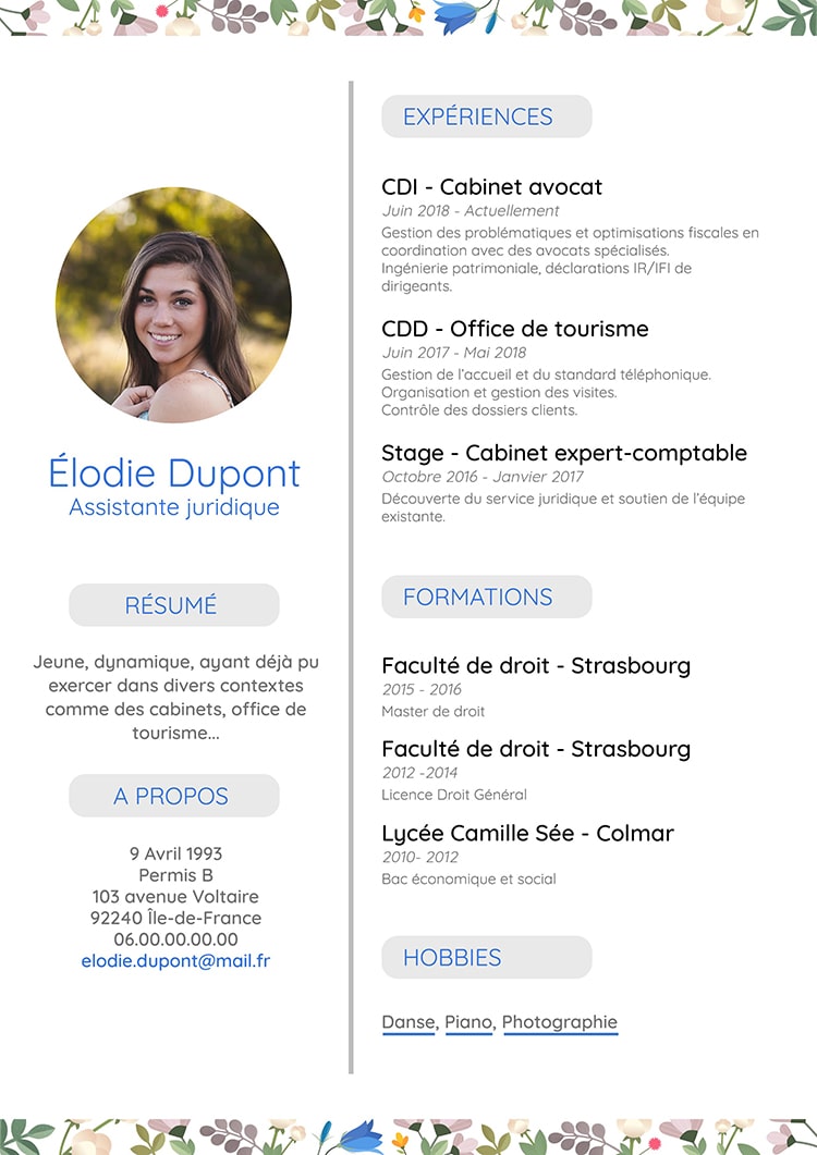 CV modèle Élégant