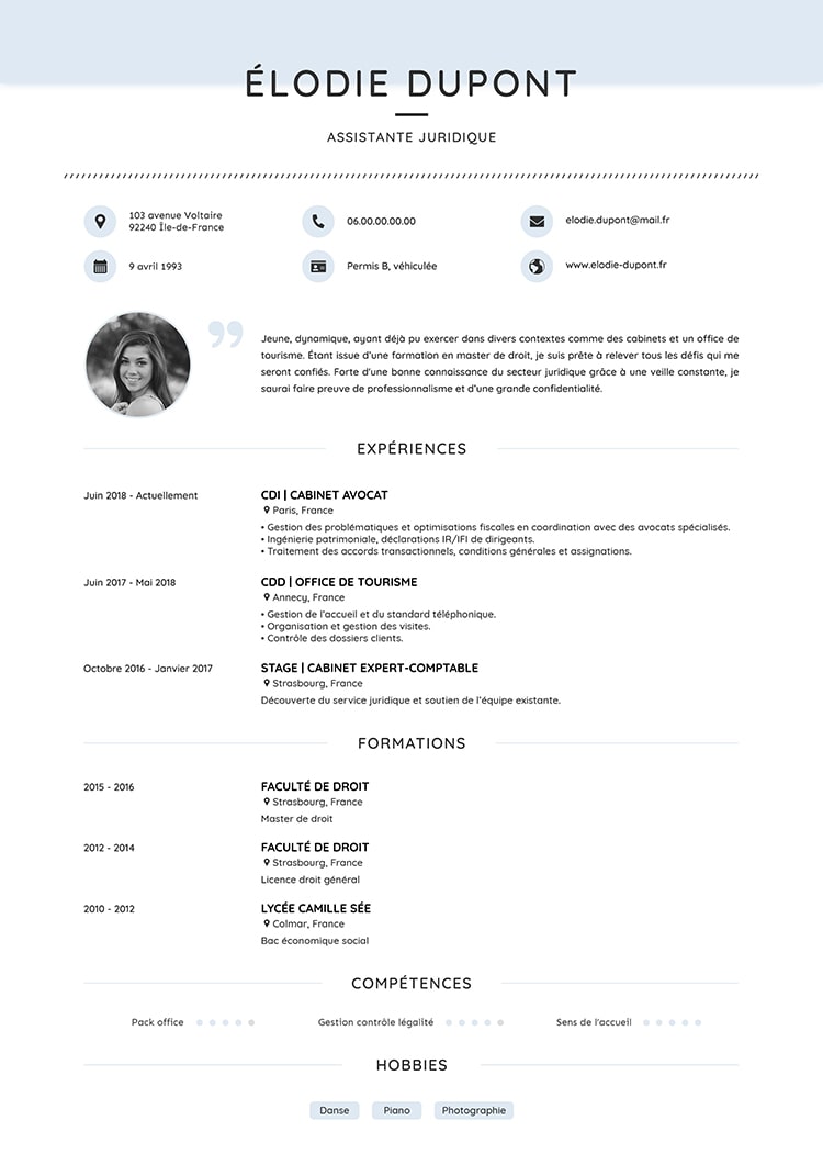 CV modèle Essentiel