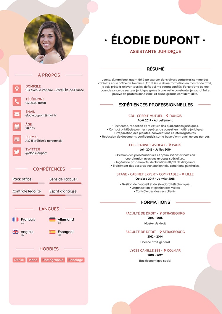 CV modèle Pop